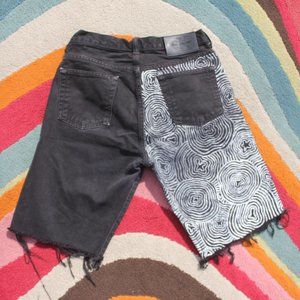Calvin Klein Black Jean Shorts (HAND PAINTED)